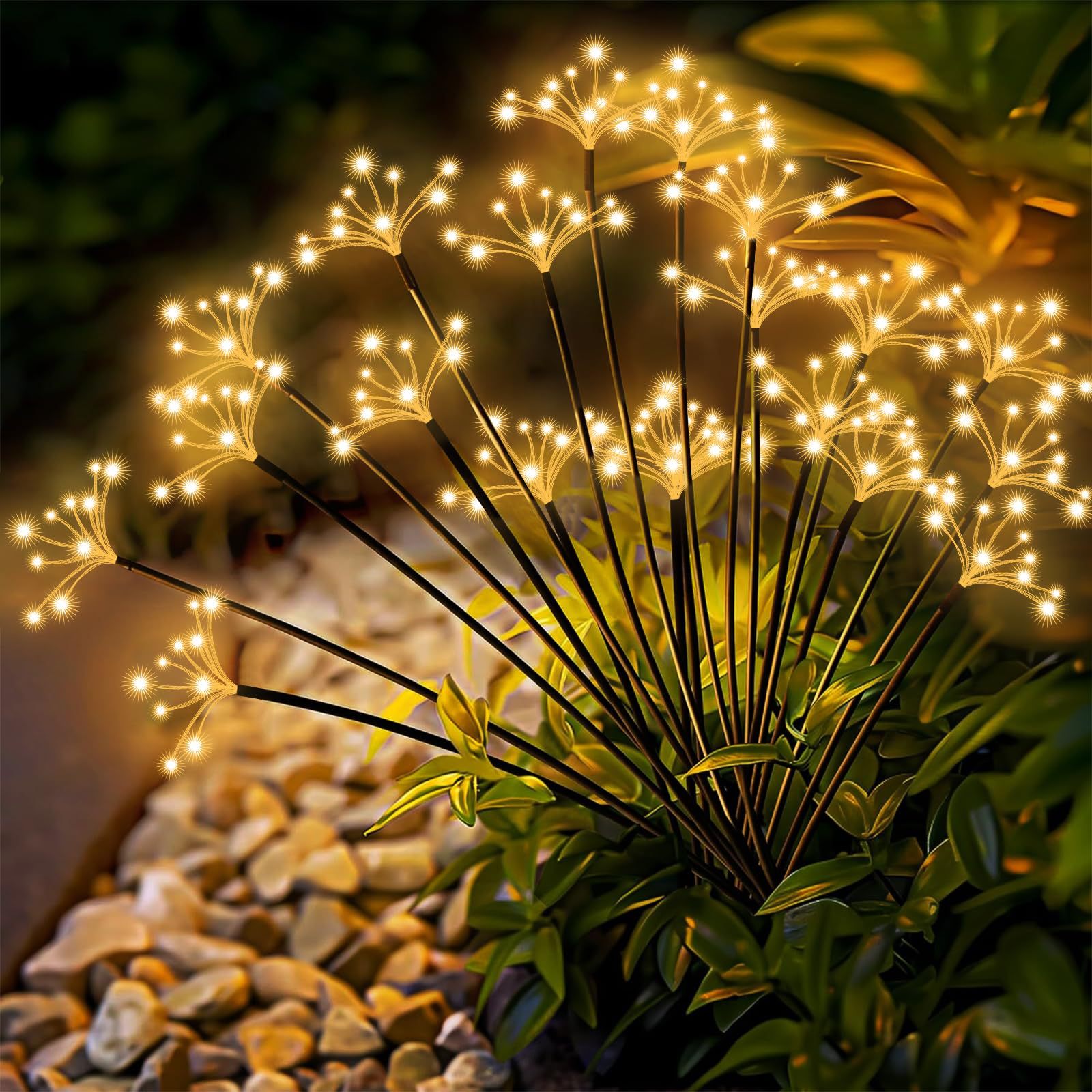 Lighting Wedding Outdoor - Lampe solaire d'extérieur imperméable, 2 pièces,