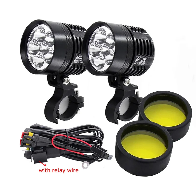 Outdoor Lighting Yellow - Phare de moto à LED bicolore,