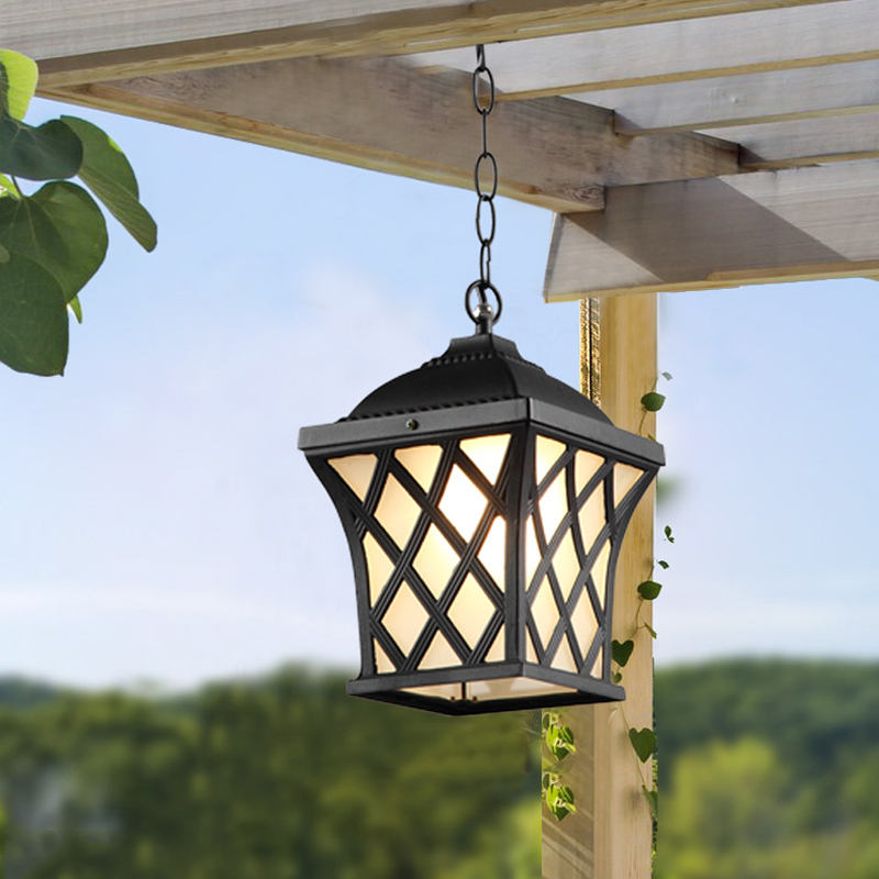 Outdoor Lighting Chandelier - Lampes suspendues LED rétro européennes étanches,