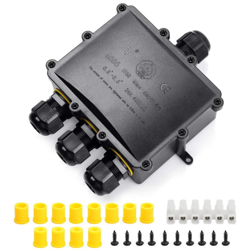 Outdoor Lighting Junction - 4 voies 1In3Out IP68 étanche 4-14mm