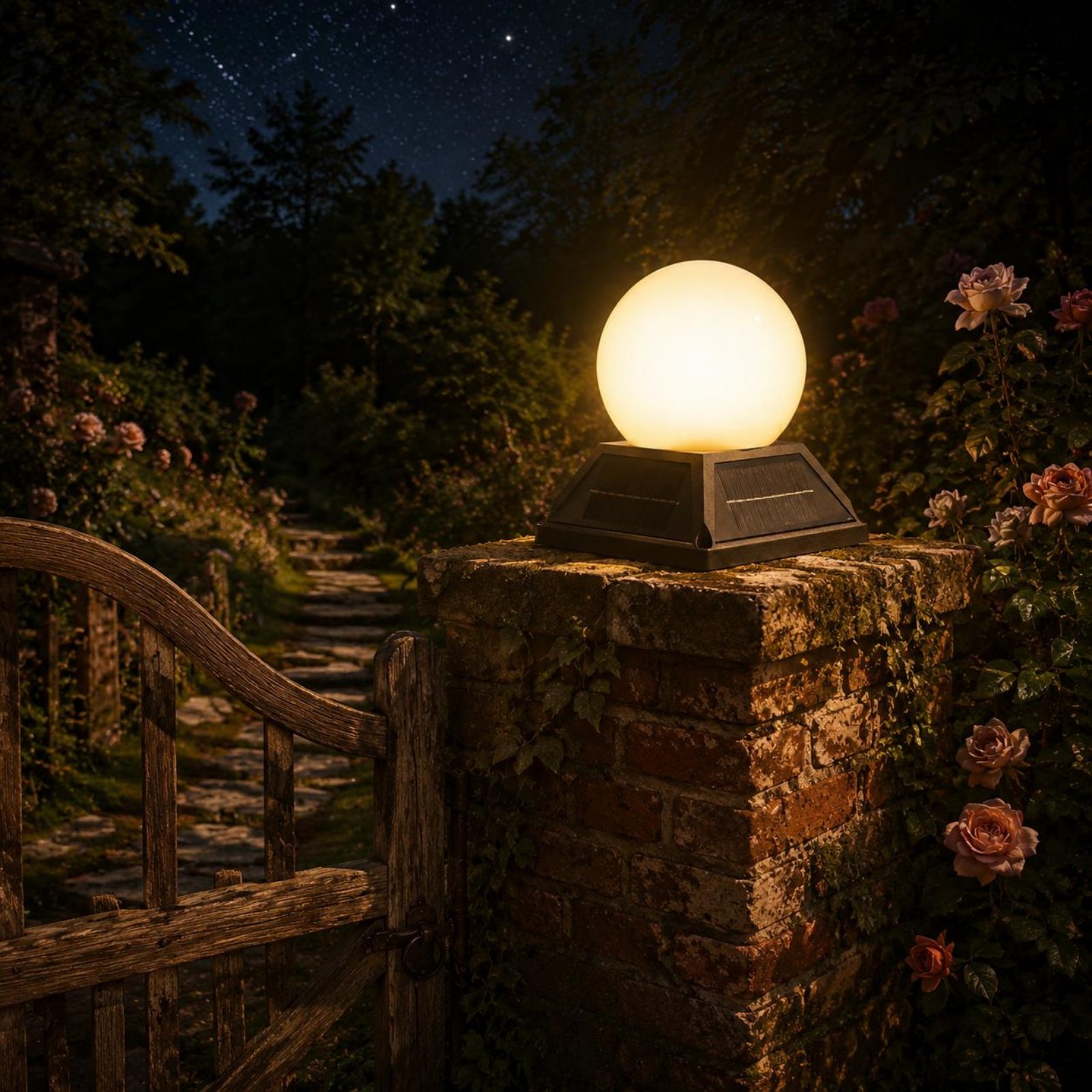 Outdoor Lighting Globes - Lampe solaire sans fil pour poteau