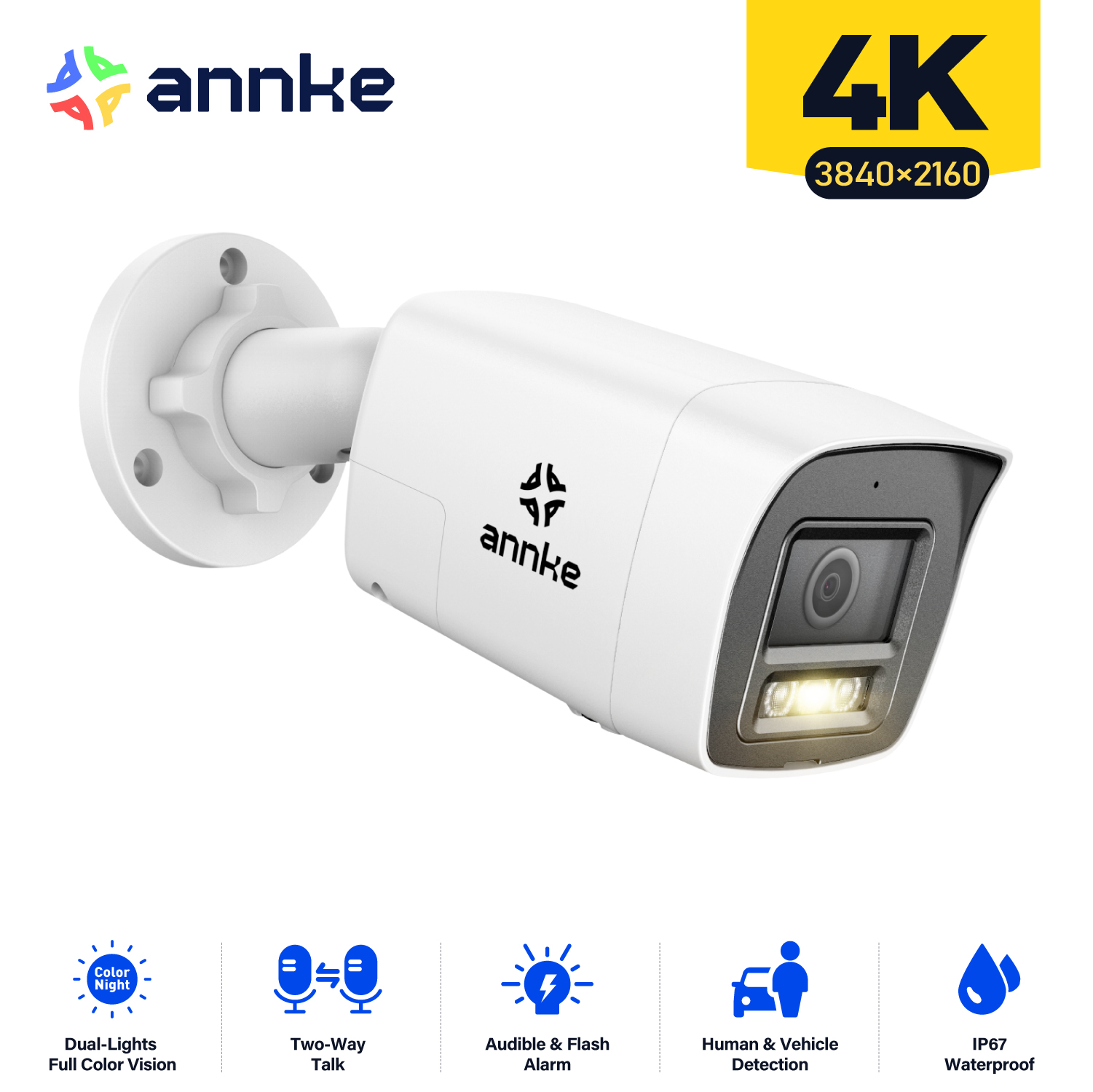 Outdoor Lighting Under Roof - Annke 8MP 4K HD caméra de