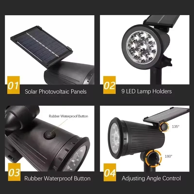 Projecteur LED solaire, lumièr - Outdoor Lighting On Trees avis et prix
